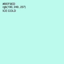 #BEF9ED - Ice Cold Color Image