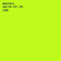 #BEFB1A - Lime Color Image