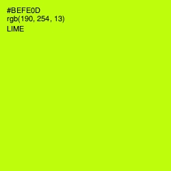 #BEFE0D - Lime Color Image