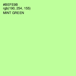 #BEFE9B - Mint Green Color Image