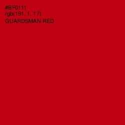 #BF0111 - Guardsman Red Color Image