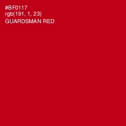 #BF0117 - Guardsman Red Color Image