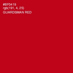#BF0419 - Guardsman Red Color Image
