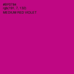 #BF0784 - Medium Red Violet Color Image