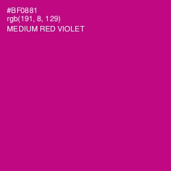 #BF0881 - Medium Red Violet Color Image