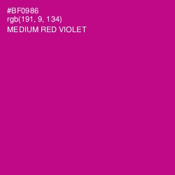 #BF0986 - Medium Red Violet Color Image