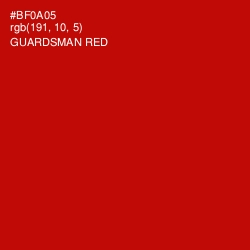 #BF0A05 - Guardsman Red Color Image