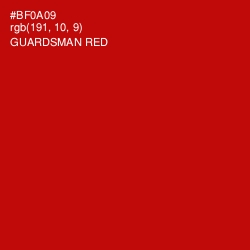 #BF0A09 - Guardsman Red Color Image