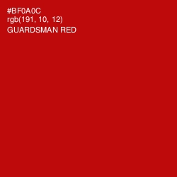 #BF0A0C - Guardsman Red Color Image