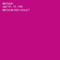 #BF0A81 - Medium Red Violet Color Image