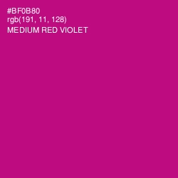 #BF0B80 - Medium Red Violet Color Image