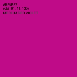 #BF0B87 - Medium Red Violet Color Image