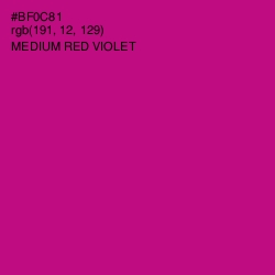 #BF0C81 - Medium Red Violet Color Image