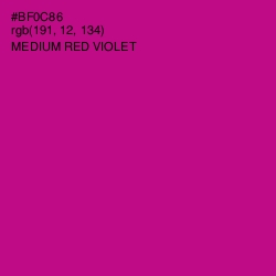 #BF0C86 - Medium Red Violet Color Image