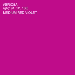 #BF0C8A - Medium Red Violet Color Image