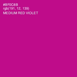 #BF0C8B - Medium Red Violet Color Image