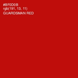 #BF0D0B - Guardsman Red Color Image