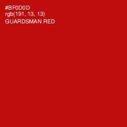 #BF0D0D - Guardsman Red Color Image