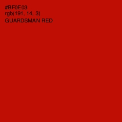 #BF0E03 - Guardsman Red Color Image