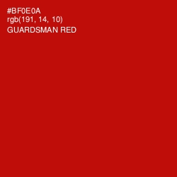 #BF0E0A - Guardsman Red Color Image