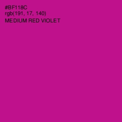 #BF118C - Medium Red Violet Color Image