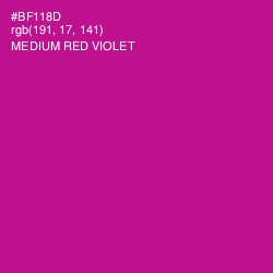 #BF118D - Medium Red Violet Color Image