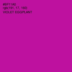 #BF11A0 - Violet Eggplant Color Image