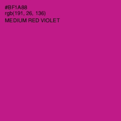#BF1A88 - Medium Red Violet Color Image
