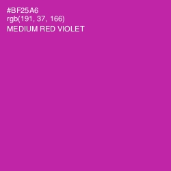 #BF25A6 - Medium Red Violet Color Image