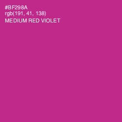 #BF298A - Medium Red Violet Color Image