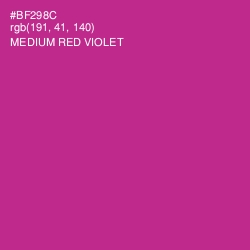 #BF298C - Medium Red Violet Color Image