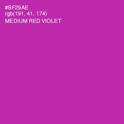 #BF29AE - Medium Red Violet Color Image