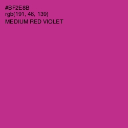 #BF2E8B - Medium Red Violet Color Image