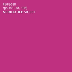 #BF3080 - Medium Red Violet Color Image