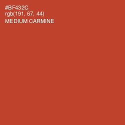 #BF432C - Medium Carmine Color Image
