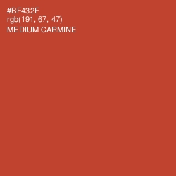 #BF432F - Medium Carmine Color Image