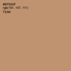 #BF936F - Teak Color Image