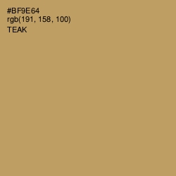 #BF9E64 - Teak Color Image