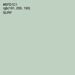 #BFD1C1 - Surf Color Image