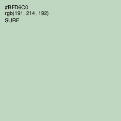 #BFD6C0 - Surf Color Image