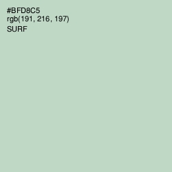 #BFD8C5 - Surf Color Image