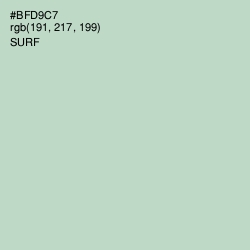 #BFD9C7 - Surf Color Image