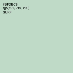 #BFDBC8 - Surf Color Image