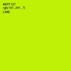 #BFF107 - Lime Color Image