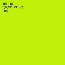 #BFF108 - Lime Color Image