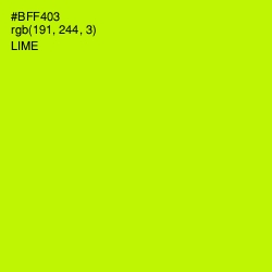 #BFF403 - Lime Color Image