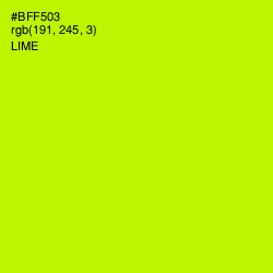 #BFF503 - Lime Color Image