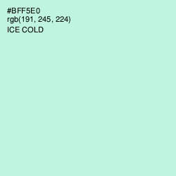 #BFF5E0 - Ice Cold Color Image