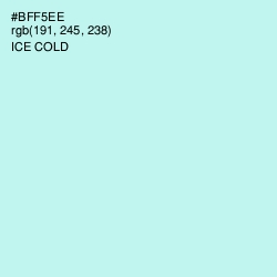 #BFF5EE - Ice Cold Color Image
