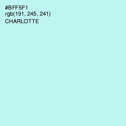 #BFF5F1 - Charlotte Color Image